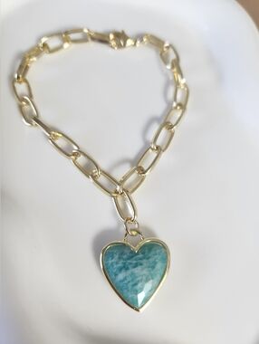 Amazonite Heart Bracelet
